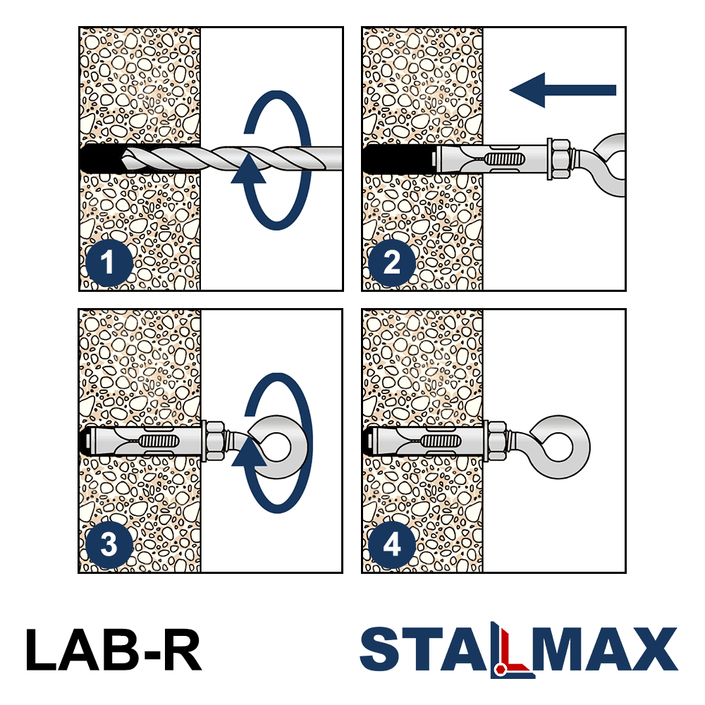 Анкер-кольцо М12 16х110 LAB-R белый цинк купить по оптовой цене STALМAX