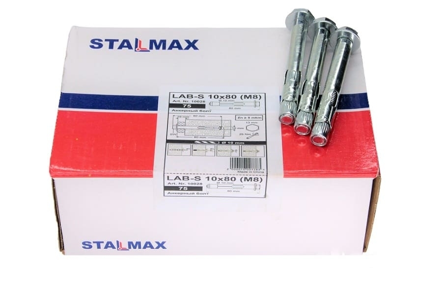 Анкер втулочный с болтом STALMAX LAB-S 10х100 (М8)  оптом с доставкой