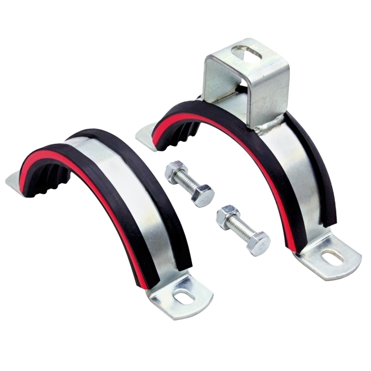 Хомут для высоких нагрузок STALMAX LCP-B 40-45 (1 1/4") с П-подвесом и виброгасителем оцинкованная сталь